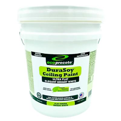 DuraSoy Ceiling Paint, Bright White, Flat