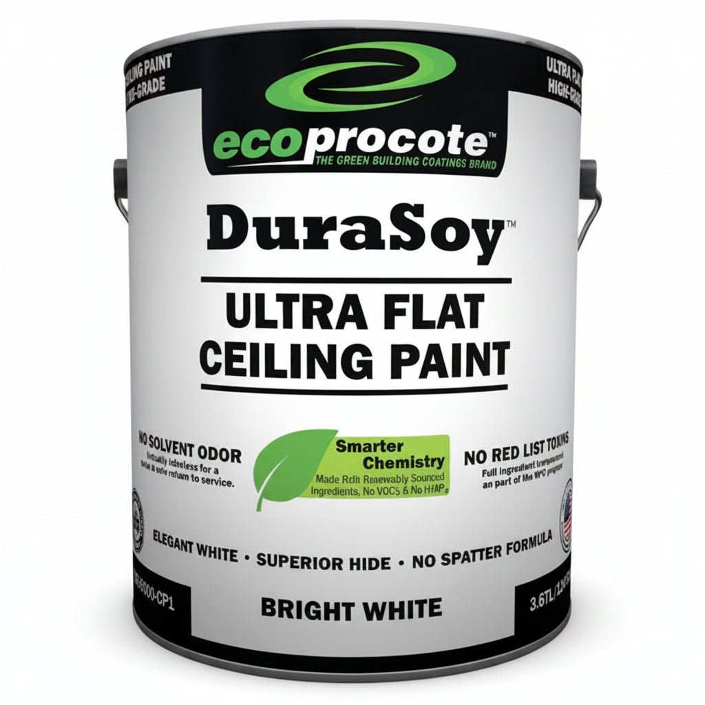 DuraSoy Ceiling Paint, Bright White, Flat - Eco Safety Products