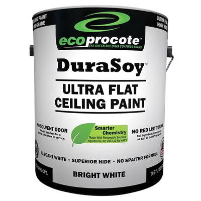 EcoProCote DuraSoy Ceiling Paint, Bright White, Ultra Flat